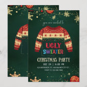 Lelijke Kersttrui Kerstfeest Uitnodiging (Voorkant / Achterkant)