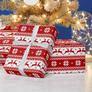 Lelijke Kersttrui Kerstmannen & Sneeuwvlokken Cadeaupapier