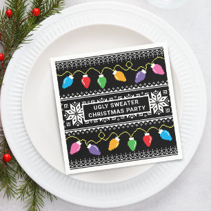 Lelijke Kersttrui Kerstvakantie Feest Papier Servet