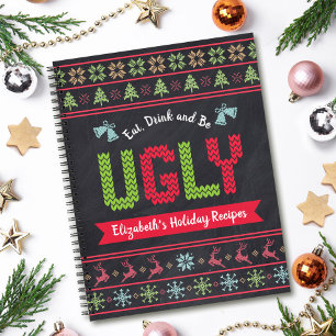 Lelijke Kersttrui Krijtbord Recept Kookboek Notitieboek