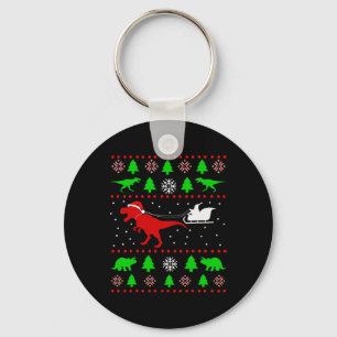 Lelijke Kersttrui met Dinosaurussen voor Volwassen Sleutelhanger