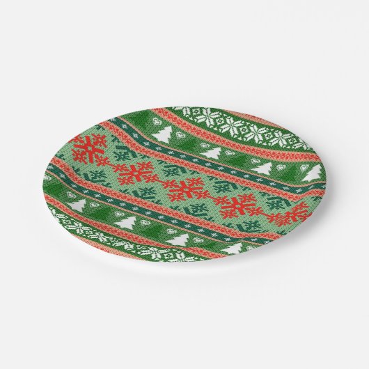 lelijke kersttrui papieren bordje (Gekanteld)