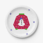 Lelijke Kersttrui Papieren Bordje (Voorkant)