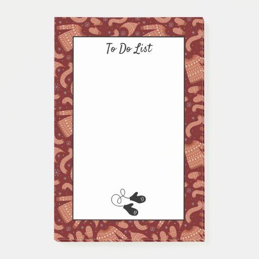 Lelijke Kersttrui Pet Sjaal Rood om te doen Lijst Post-it® Notes (Voorkant)