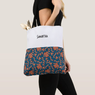 Lelijke Kersttrui Pet Sjaal Rood Wit Naam Tote Bag