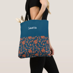 Lelijke Kersttrui Pet Sjaal Rood Wit Naam Tote Bag