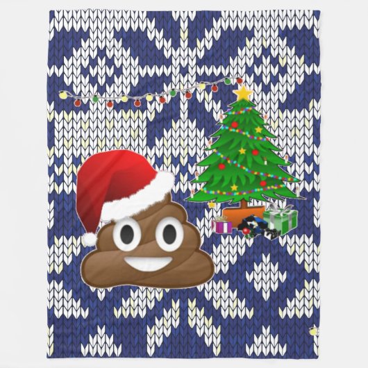 lelijke kersttrui poep emoji deken (Voorkant)