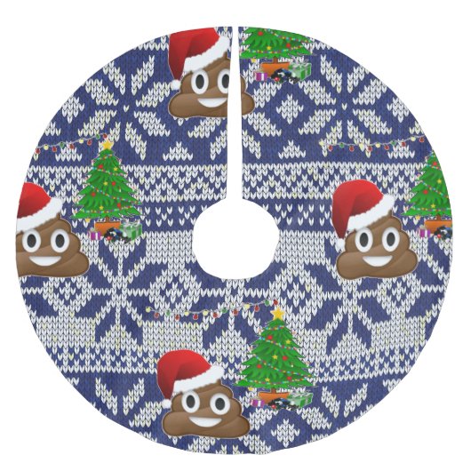 lelijke kersttrui poep emoji tree skirt kerstboom rok (Voorkant)