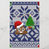 lelijke kersttrui pover emoji briefpapier (Voorkant)