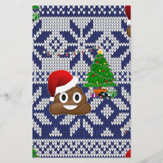 lelijke kersttrui pover emoji briefpapier (Voorkant)