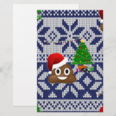 lelijke kersttrui pover emoji briefpapier (Voorkant / Achterkant)