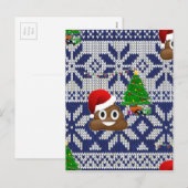lelijke kersttrui pover emoji feestdagenkaart (Voorkant / Achterkant)