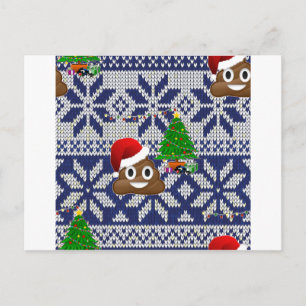 lelijke kersttrui pover emoji feestdagenkaart