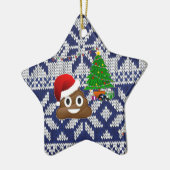 lelijke kersttrui pover emoji keramisch ornament (Links)