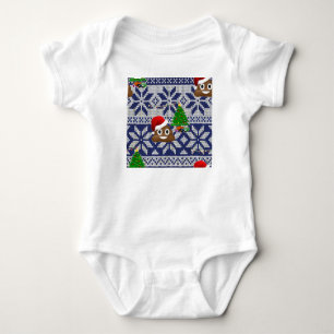 lelijke kersttrui pover emoji romper