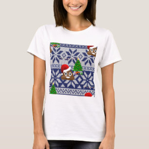 lelijke kersttrui pover emoji t-shirt