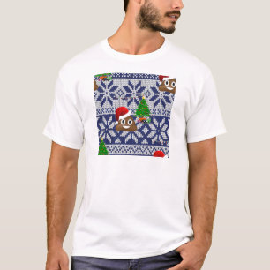 lelijke kersttrui pover emoji t-shirt