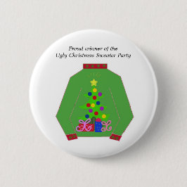 Lelijke Kersttrui Prijs Ronde Button 5,7 Cm