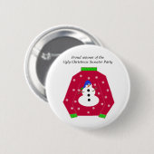 Lelijke Kersttrui Prijs Ronde Button 5,7 Cm (Voorkant /achterkant)