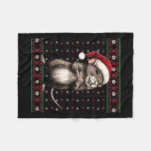 Lelijke Kersttrui Rat Lover Santa Hat Funny H Fleece Deken (Voorkant (Horizontaal))