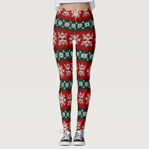 Lelijke kersttrui rood en groen leggings