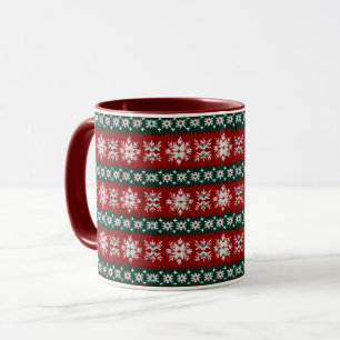 Lelijke kersttrui rood en groen mok