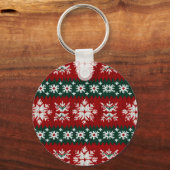 Lelijke kersttrui rood en groen sleutelhanger (Achterkant)