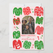 LELIJKE KERSTTRUI Schattigee Custom PHOTO Feestdagenkaart (Voorkant)