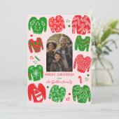 LELIJKE KERSTTRUI Schattigee Custom PHOTO Feestdagenkaart (Staand voorkant)