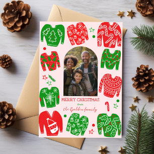 LELIJKE KERSTTRUI Schattigee Custom PHOTO Feestdagenkaart