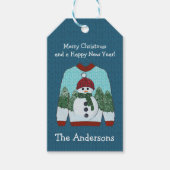 Lelijke kersttrui | Schattigee sneeuwman Cadeaulabel (Voorkant)