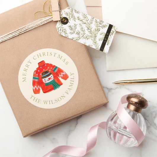 Lelijke Kersttrui Sticker | Gepersonaliseerd