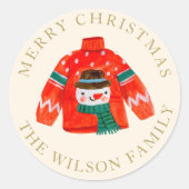 Lelijke Kersttrui Sticker | Gepersonaliseerd (Voorkant)