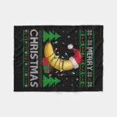 Lelijke Kersttrui Stijl Lichten Santa Banana Chris Fleece Deken (Voorkant (Horizontaal))