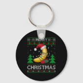 Lelijke Kersttrui Stijl Lichten Santa Banana Chris Sleutelhanger (Voorkant)