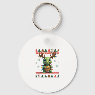 Lelijke Kersttrui Stijl Verlichte Schildpad Kerstm Sleutelhanger