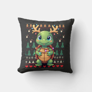 Lelijke Kersttrui Stijl Verlichting Schildpad Kers Kussen