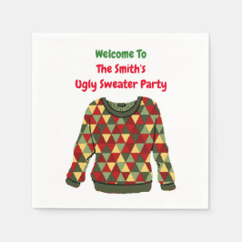 Lelijke kersttrui thema vakantiefeest servet