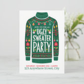 Lelijke Kersttrui Uitnodiging (Staand voorkant)