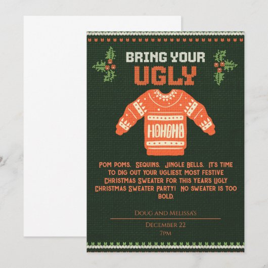 Lelijke Kersttrui Uitnodiging (Voorkant / Achterkant)
