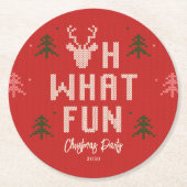 Lelijke Kersttrui Vakantie Feest Onderzetters (Voorkant)