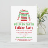 Lelijke Kersttrui Vakantiefeest Uitnodiging (Staand voorkant)