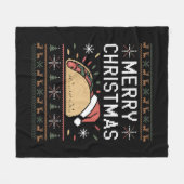 Lelijke kersttrui verlicht kerstman taco kerst fleece deken (Voorkant (Horizontaal))