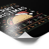 Lelijke kersttrui verlicht kerstman taco kerst foto afdruk (Hoek)