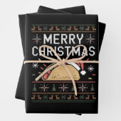 Lelijke kersttrui verlicht kerstman taco kerst inpakpapier vel (In situ)