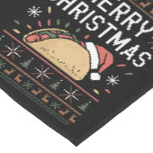 Lelijke kersttrui verlicht kerstman taco kerst korte tafelloper (Hoek)