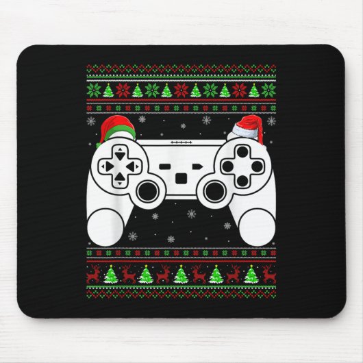 Lelijke Kersttrui Videogame Controller Xmas Muismat (Voorkant)