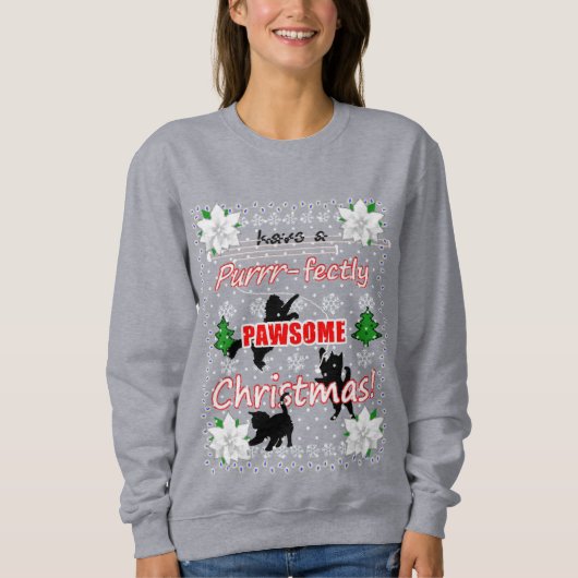 Lelijke kersttrui voor Cat Lovers! Trui (Voorkant)
