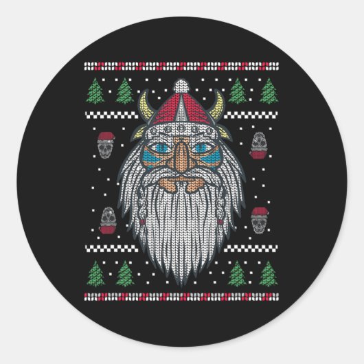 Lelijke kersttruien 1 ronde sticker (Voorkant)