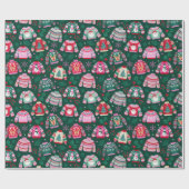 Lelijke kersttruien met kerstman en rendier cadeaupapier (Vlak)